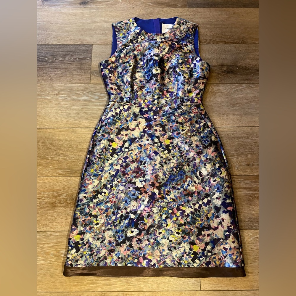 LK Bennett DR Susan A-Line Dress Women’s 6 Multi Floral Pockets Lined